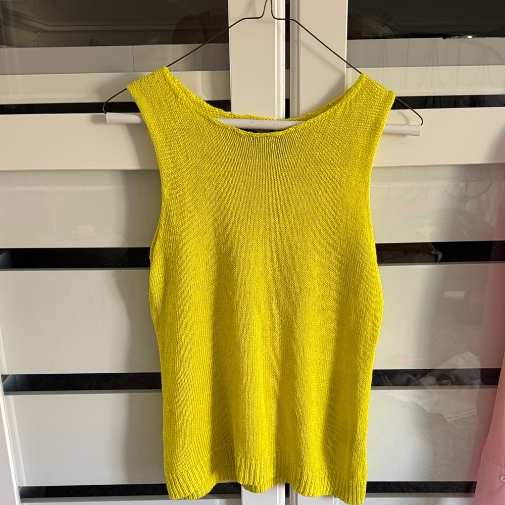 Theory Yellow Sleeveless Top